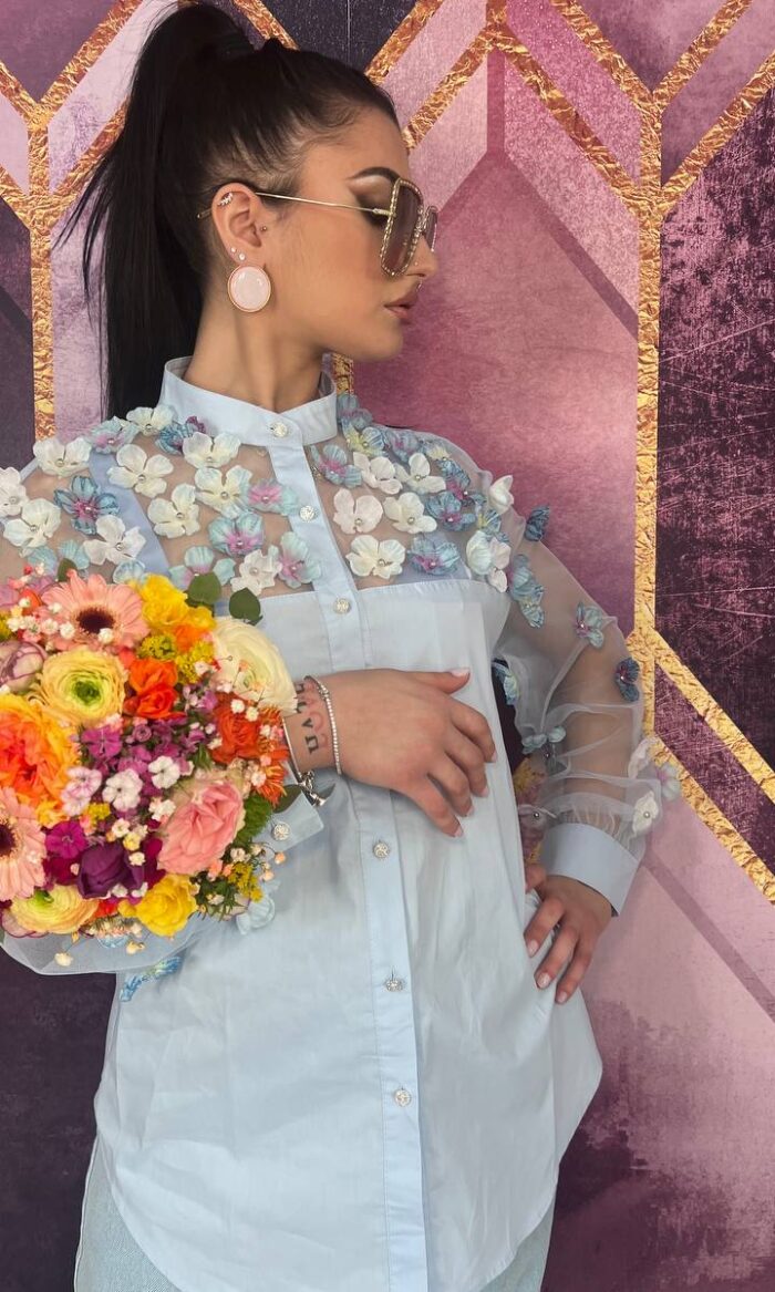 CAMICIA BLOOM CELESTE