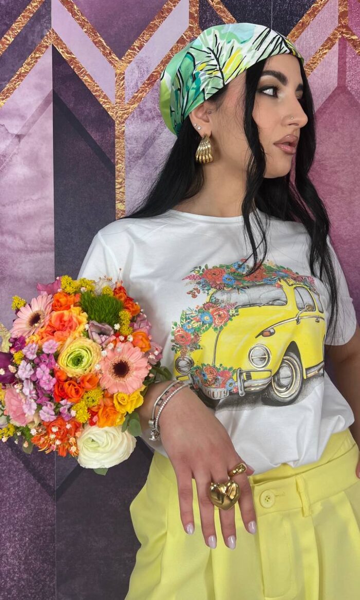 T-SHIRT FASHIONCAR GIALLA