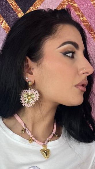 ORECCHINI HEART ROSA