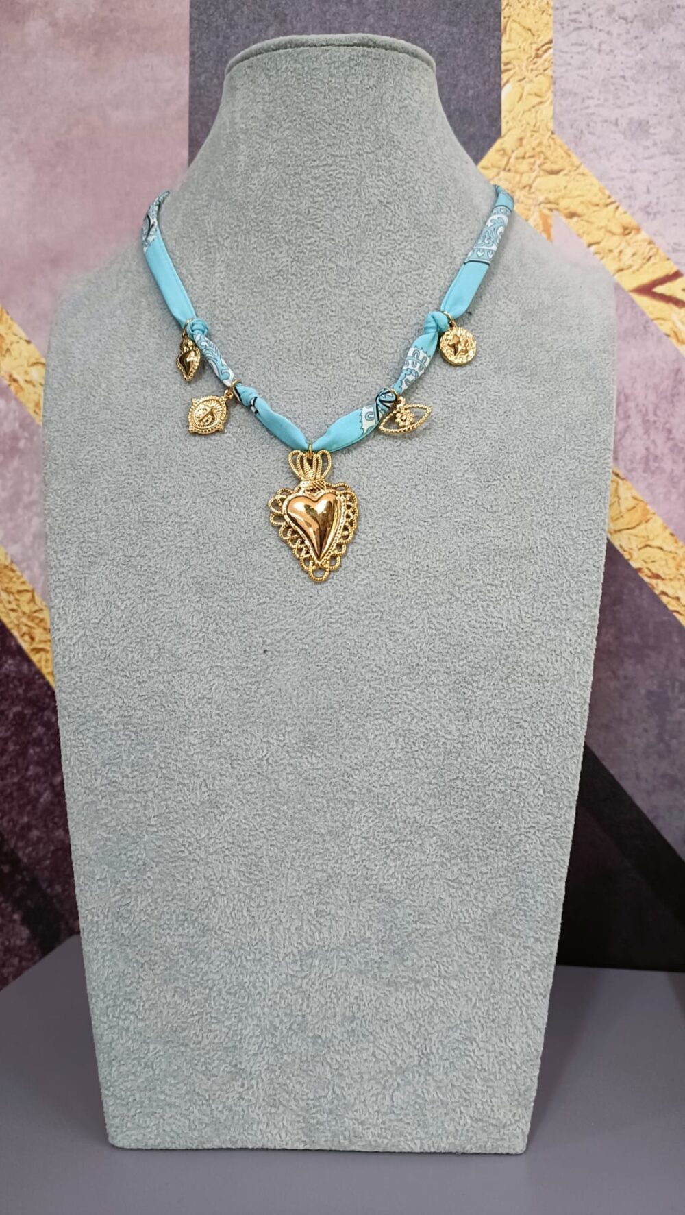 COLLANA BANDANA LUXE CELESTE