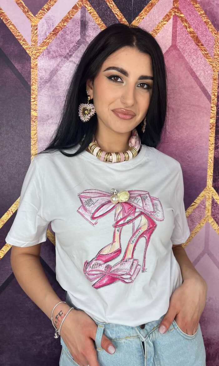 T-SHIRT SHOES B/ROSA