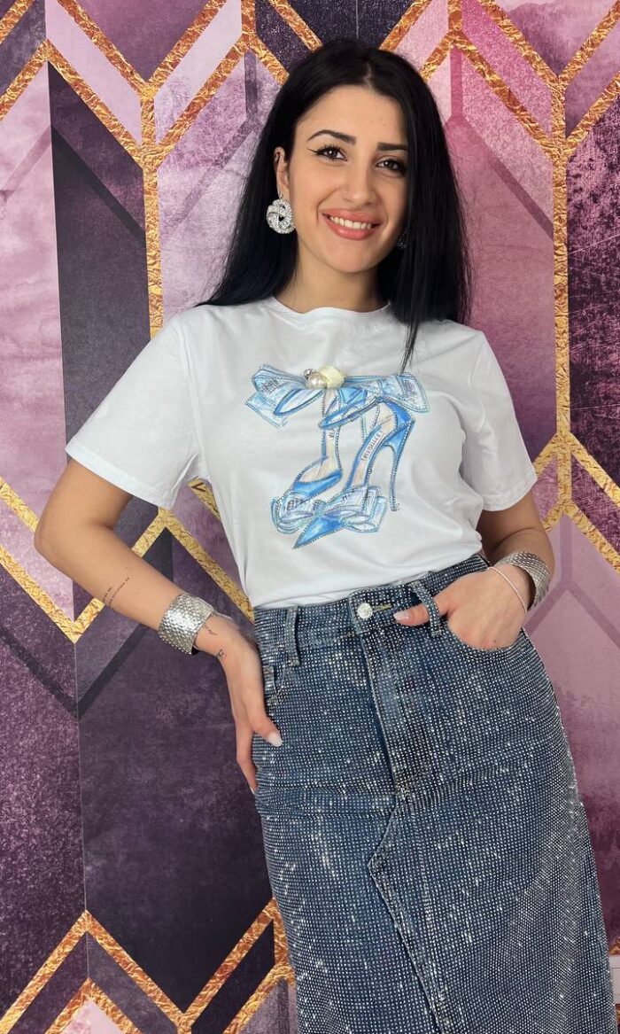 T-SHIRT SHOES B/CELESTE