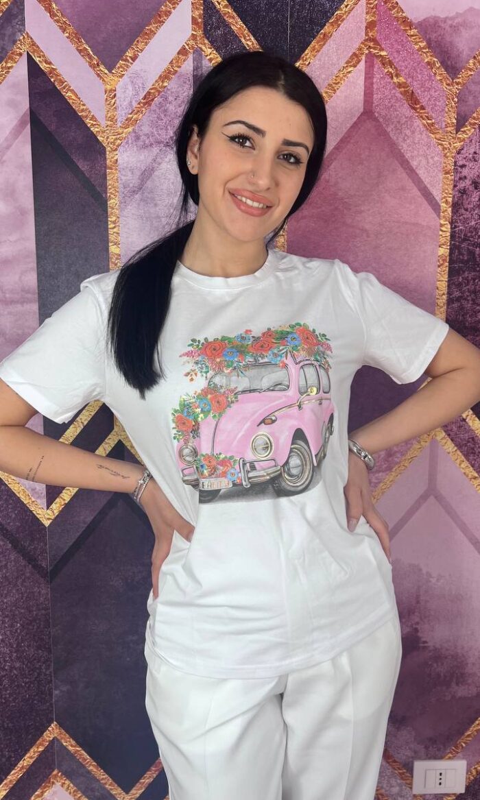 T-SHIRT FASHIONCAR ROSA